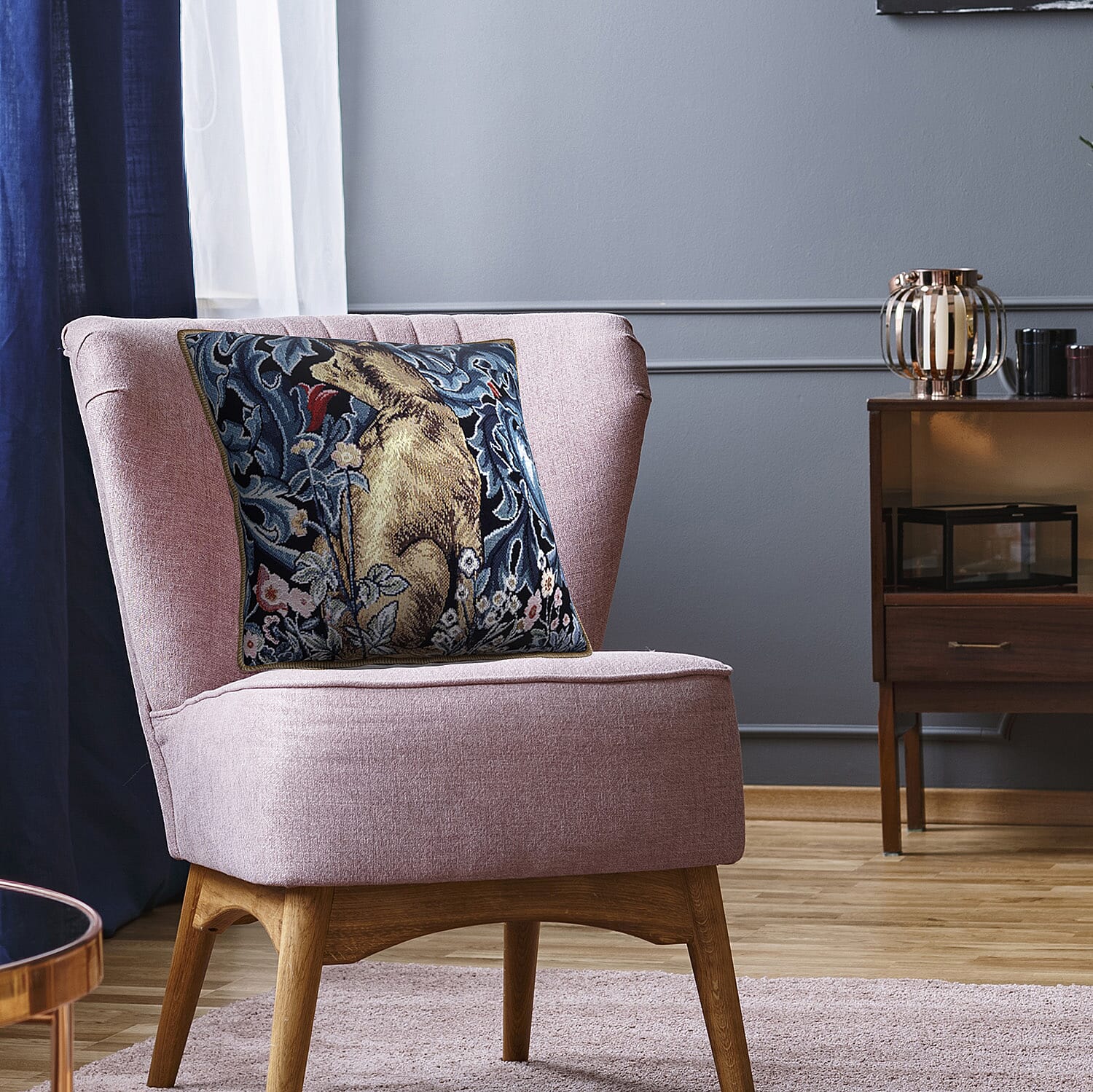 Signare Tapestry Art - Cushion Cover Inspired by William Morris The Fox (45x45cm)