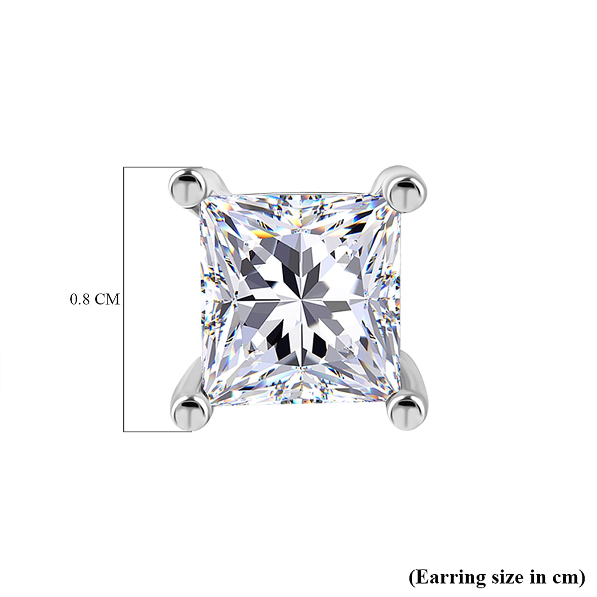 NY Close Out Deal- 14K White Gold Independent Laboratory Certified Diamond (Princess Cut) (I1-G-H) Stud Earrings (with Screw Back) 2.00 Ct.