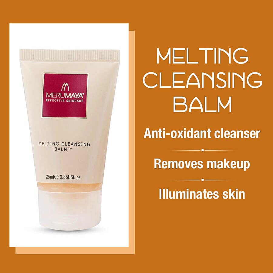 MeruMaya: Skincare Starter Set (Incl. Melting Cleansing Balm - 25ml, Gentle Exfoliating Toner - 30ml & Youth Preservation Moisturiser - 10ml)