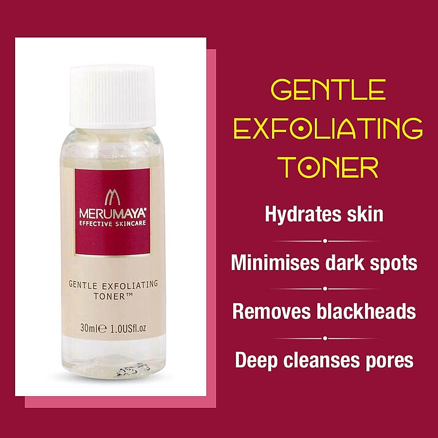 MeruMaya: Skincare Starter Set (Incl. Melting Cleansing Balm - 25ml, Gentle Exfoliating Toner - 30ml & Youth Preservation Moisturiser - 10ml)