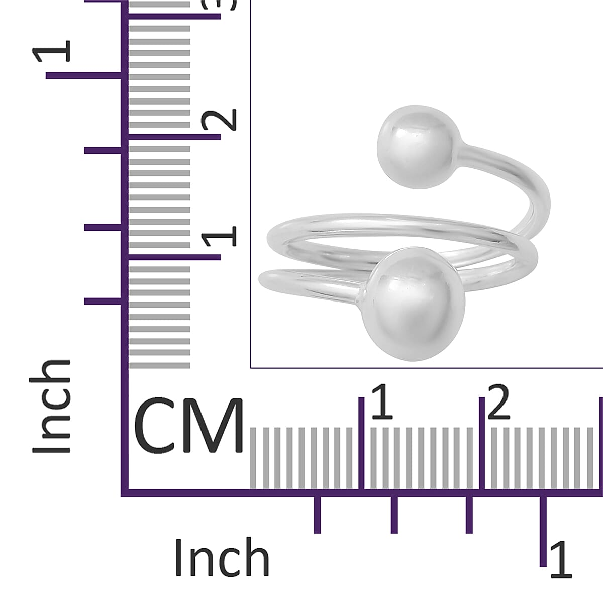 Sterling Silver Spiral Bead Ring