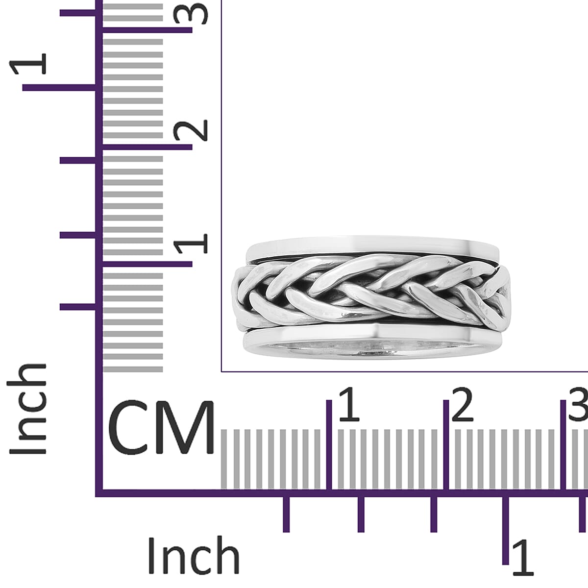 Sterling Silver Braided Band Ring, Silver wt 6.90 Gms