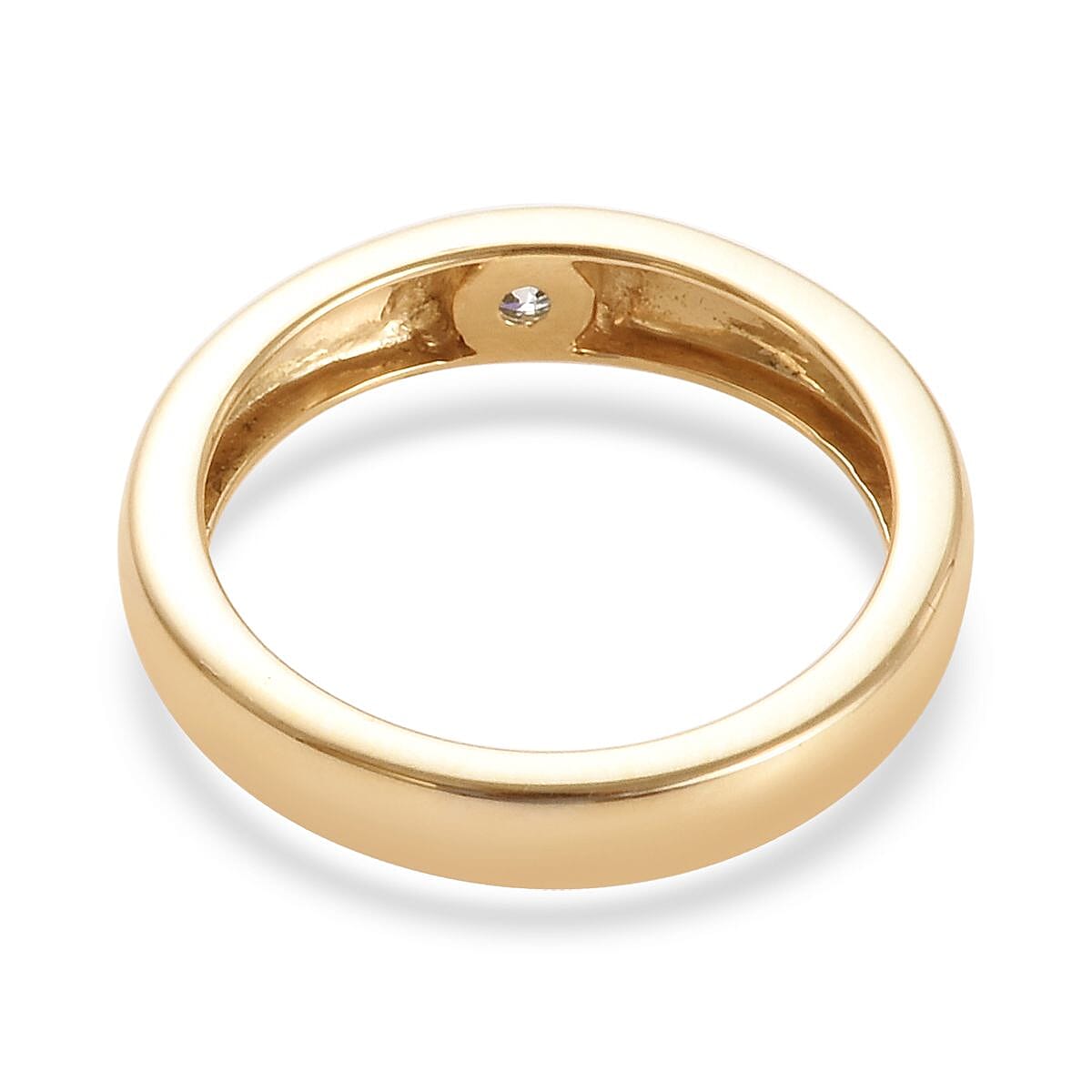 9K Yellow Gold SGL Certified Diamond (I1/G-H) Flush Setting Band Ring