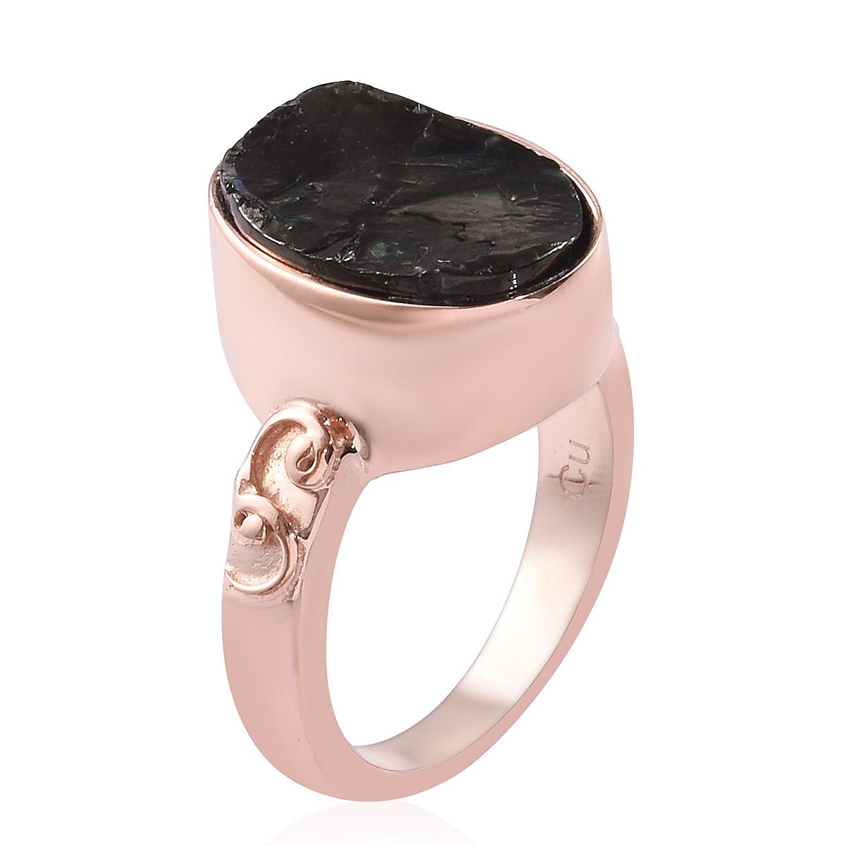 Elite Shungite Magnetic Ring in Rose Gold Tone 2.00 Ct