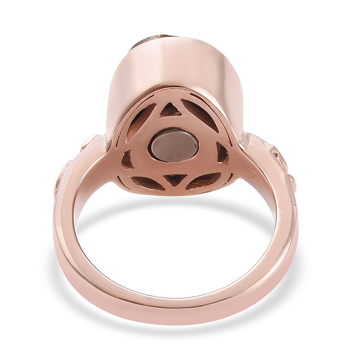 Elite Shungite Magnetic Ring in Rose Gold Tone 2.00 Ct