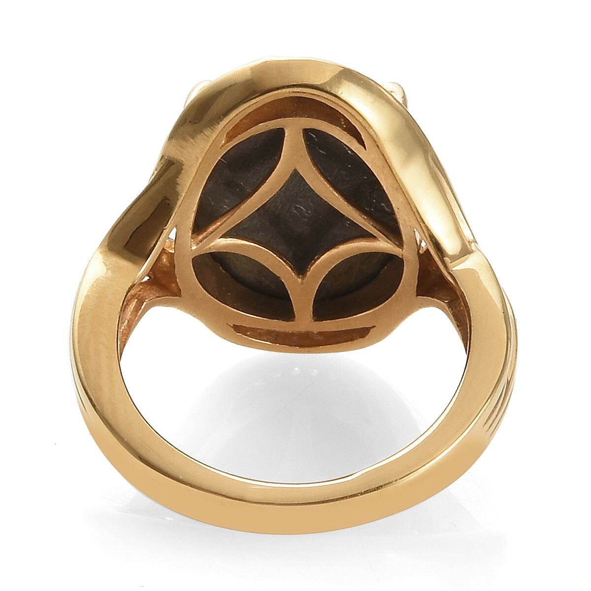 Tucson Special - Meteorite (Ovl 16x12mm), Natural Cambodian Zircon Ring in 14K Gold Overlay Sterling Silver 4.42 Ct.