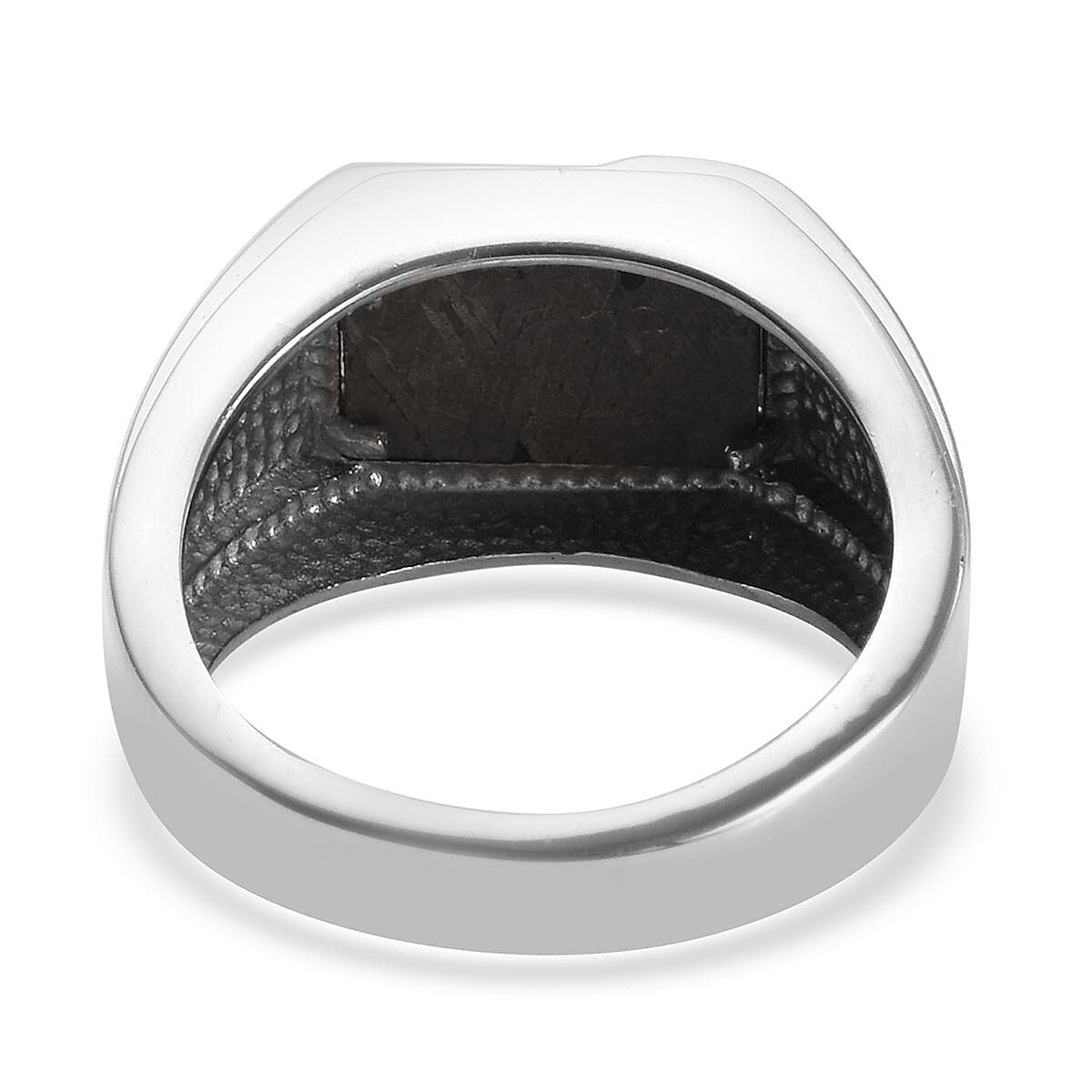 Tucson Special - Meteorite (Bgt 12x8mm), Natural Cambodian Zircon Ring in Platinum Overlay Sterling Silver 1.03 Ct, Silver wt 6.45 Gms