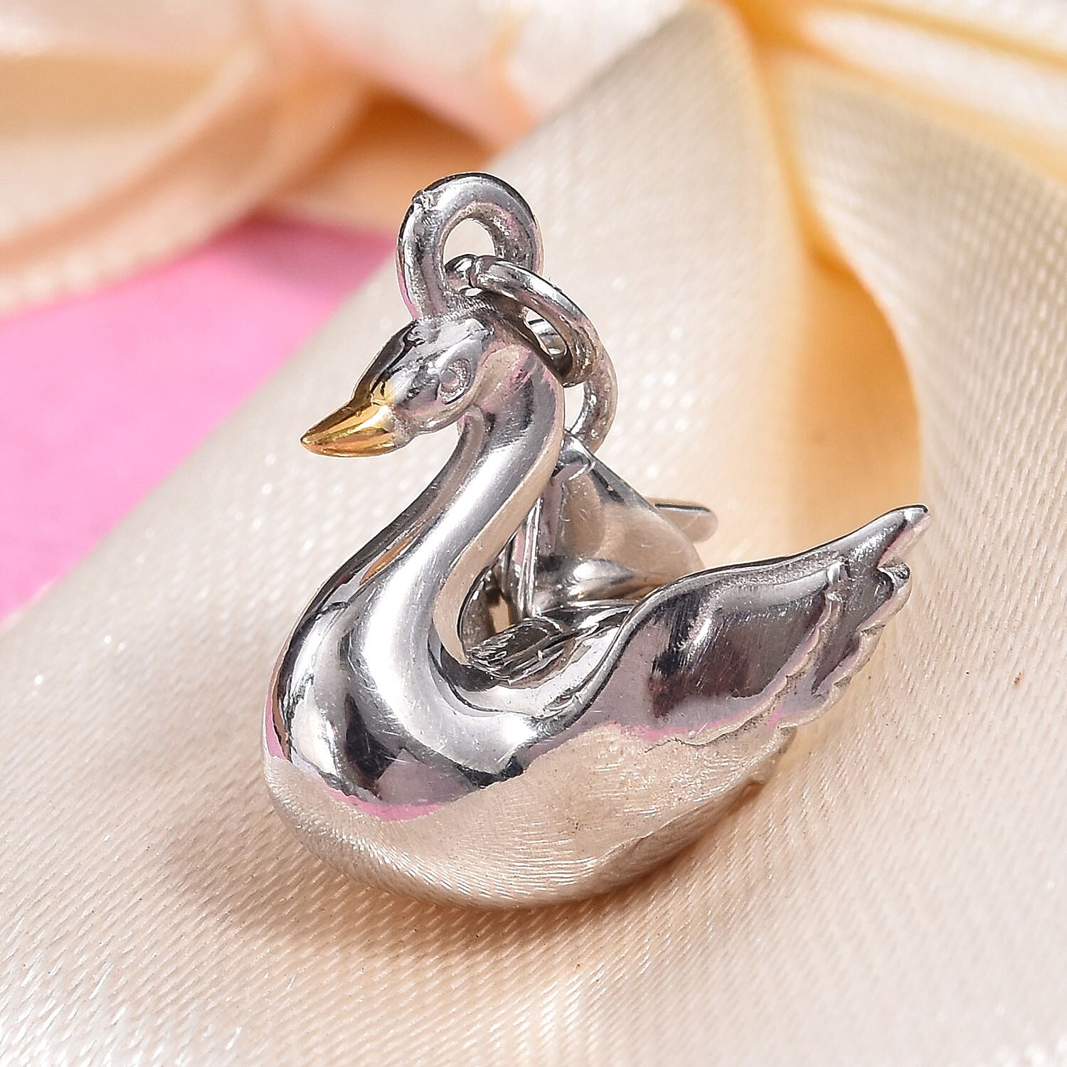 Platinum and Yellow Gold Overlay Sterling Silver Charm