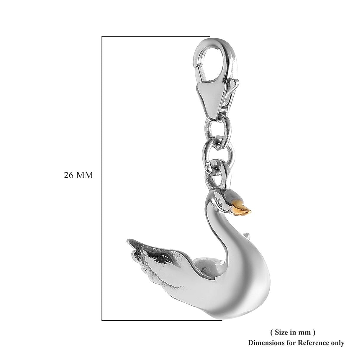 Platinum and Yellow Gold Overlay Sterling Silver Charm