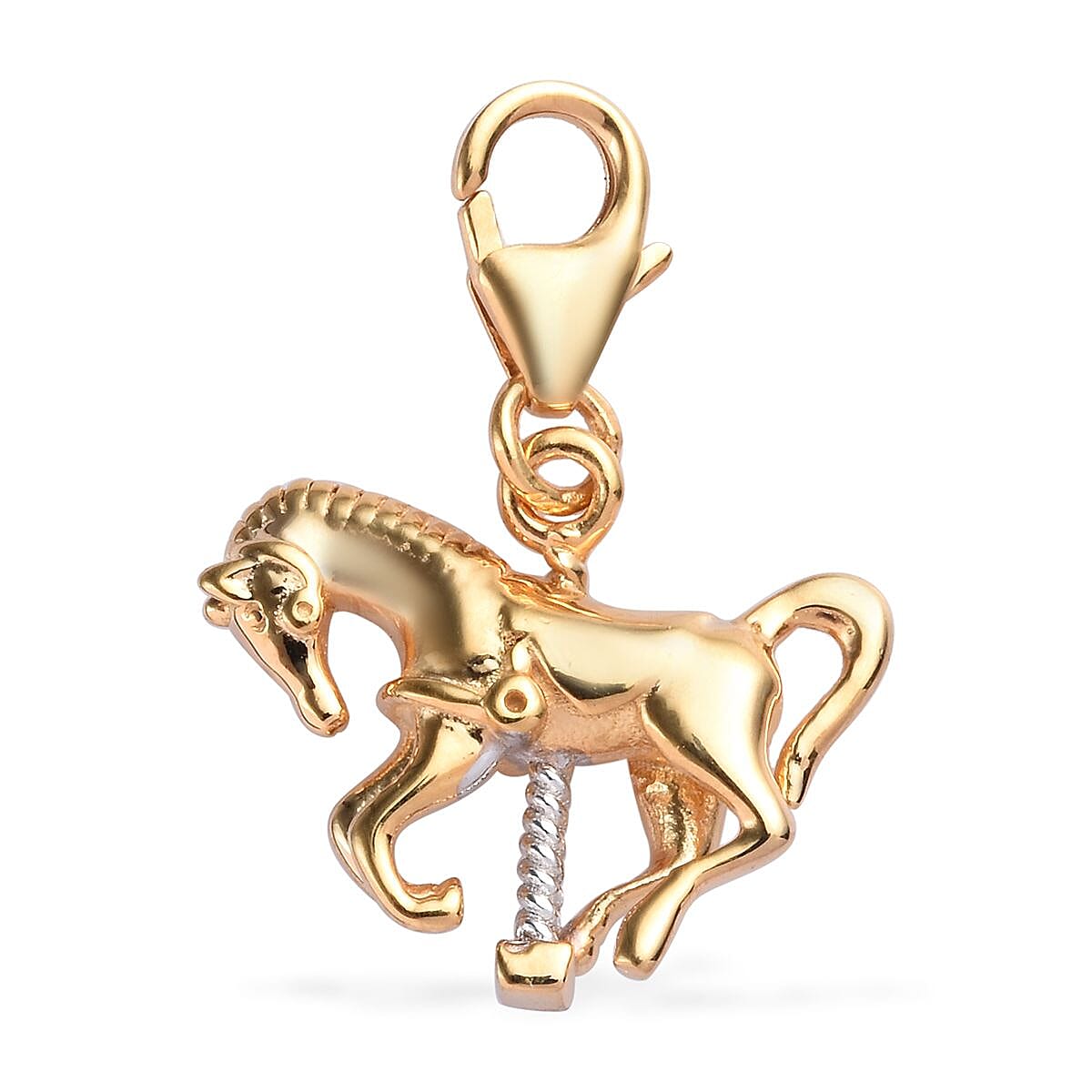 Platinum and Yellow Gold Overlay Sterling Silver Horse Charm