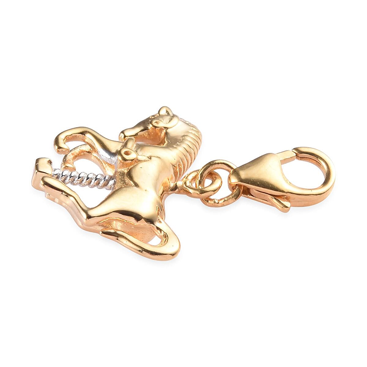 Platinum and Yellow Gold Overlay Sterling Silver Horse Charm