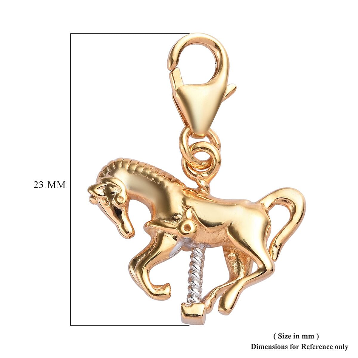Platinum and Yellow Gold Overlay Sterling Silver Horse Charm