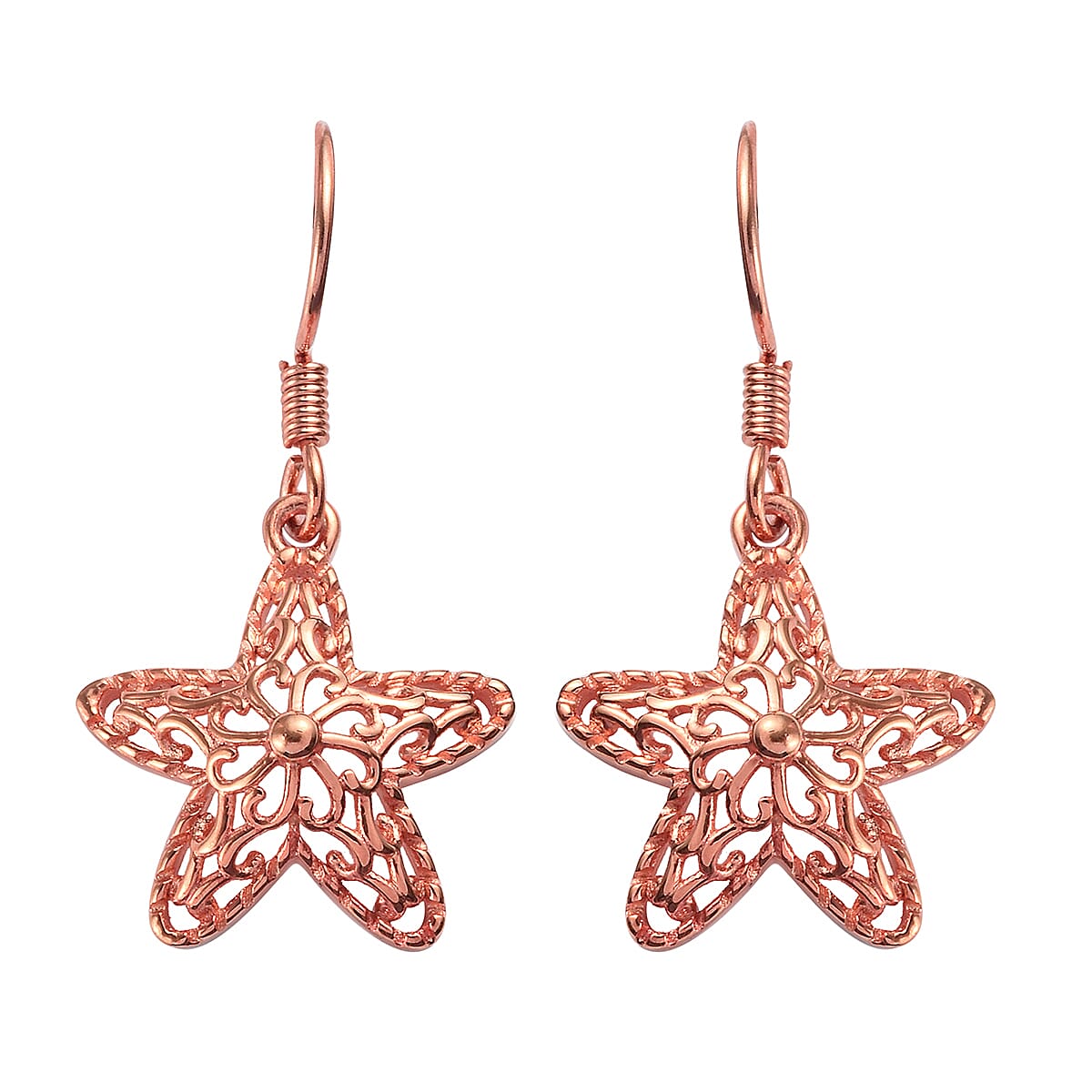 Rose Gold Overlay Sterling Silver Hook Earrings