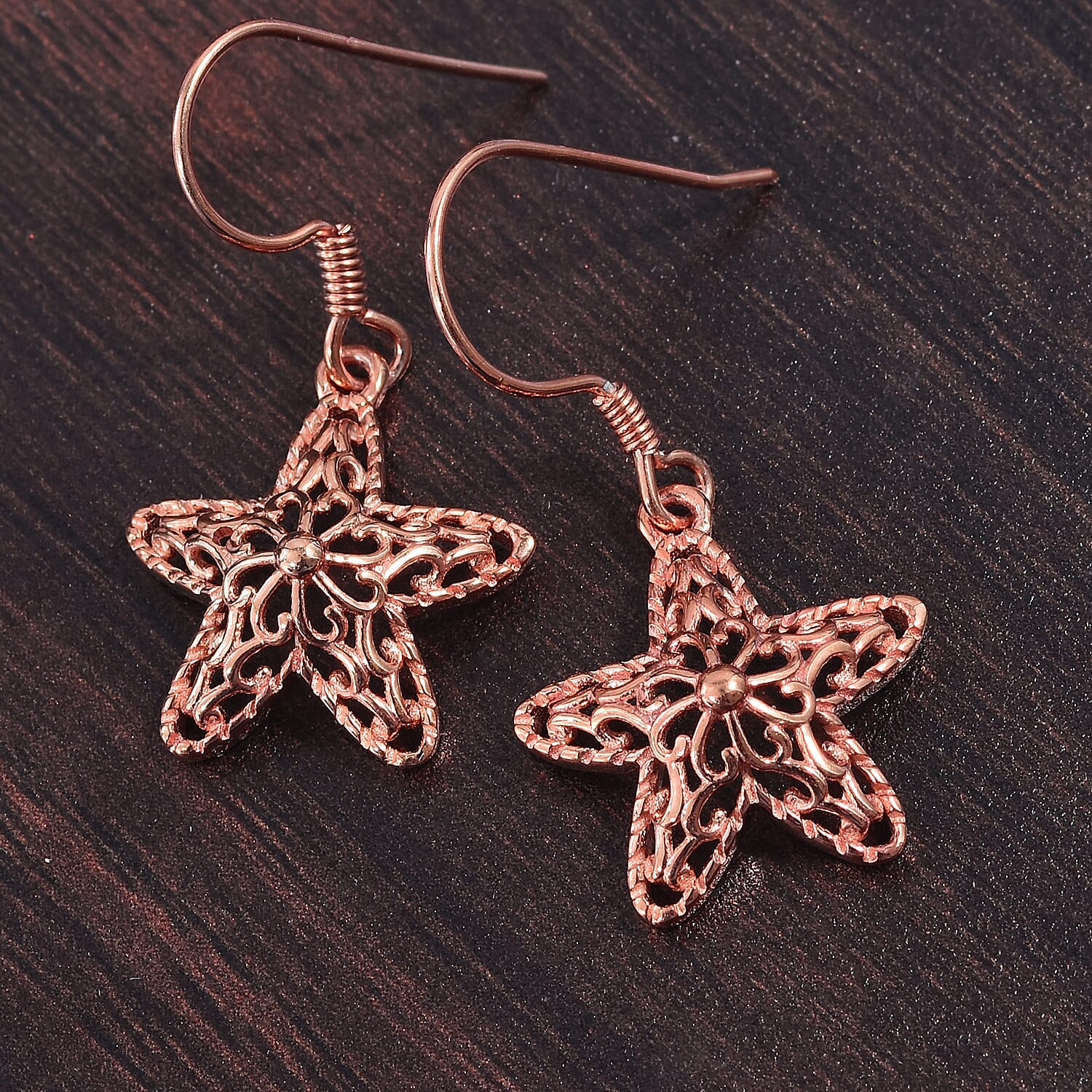 Rose Gold Overlay Sterling Silver Hook Earrings