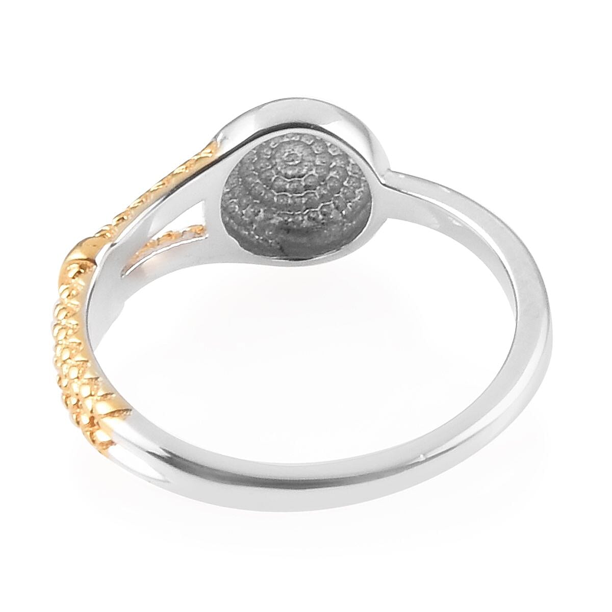 Platinum and Yellow Gold Overlay Sterling Silver Ring