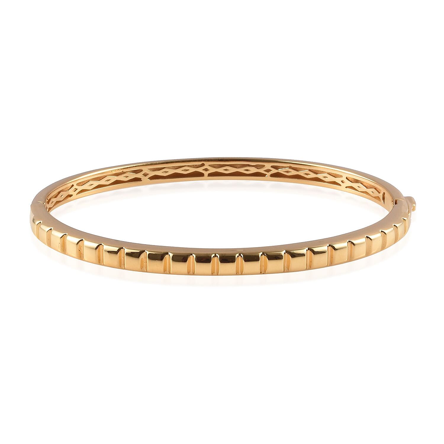 Designer Inspired- 14K Gold Overlay Sterling Silver Bangle (Size 7.5) - 19.20Gms