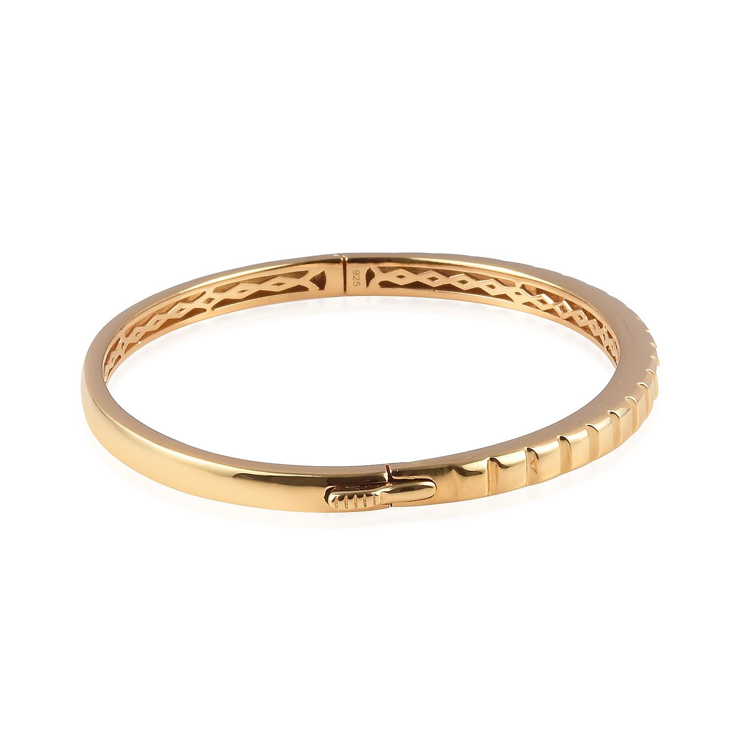 Designer Inspired- 14K Gold Overlay Sterling Silver Bangle (Size 7.5) - 19.20Gms