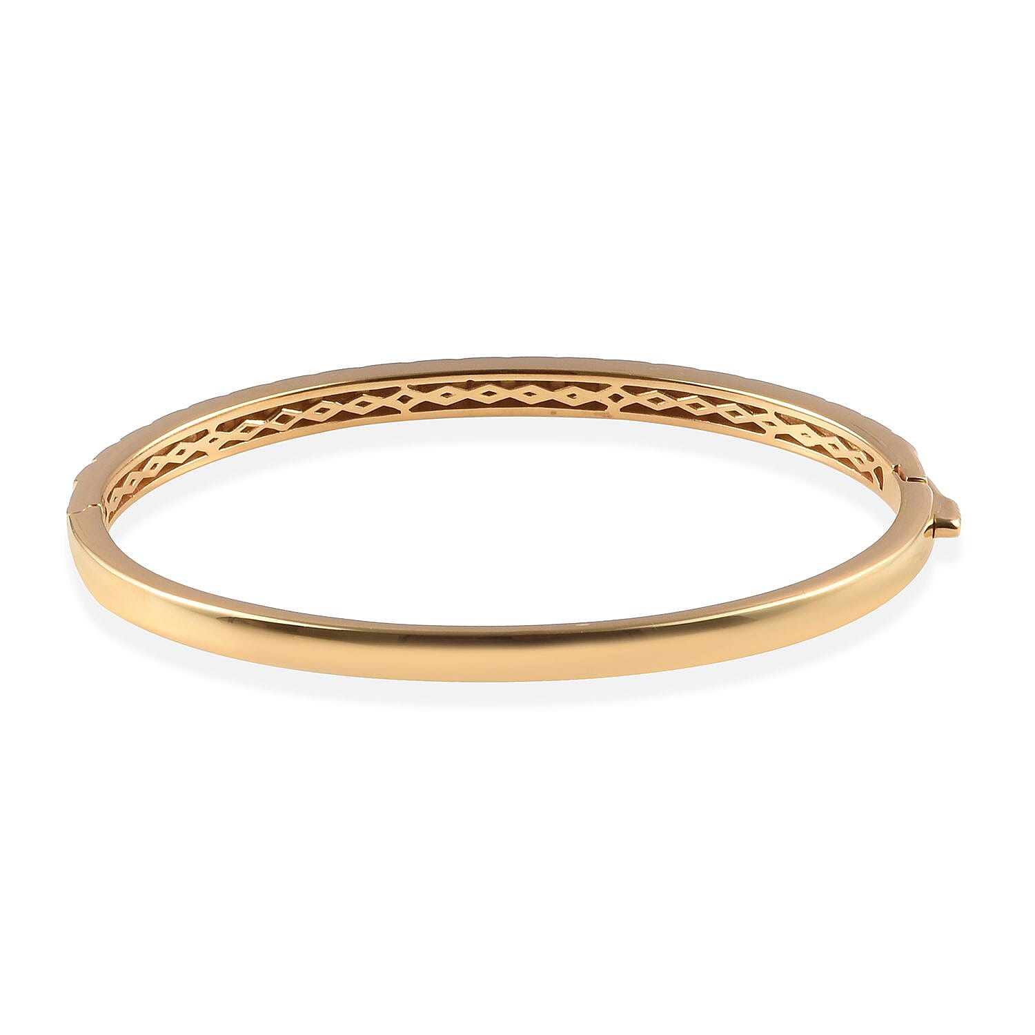 Designer Inspired- 14K Gold Overlay Sterling Silver Bangle (Size 7.5) - 19.20Gms