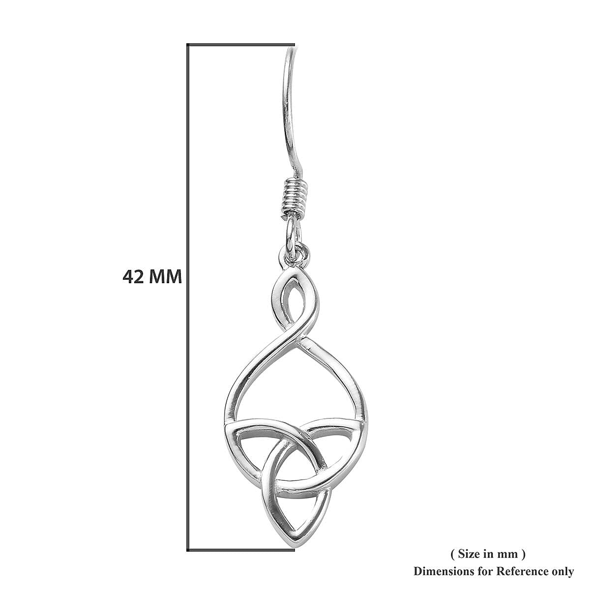Platinum Overlay Sterling Silver Celtic Knot Hook Earrings