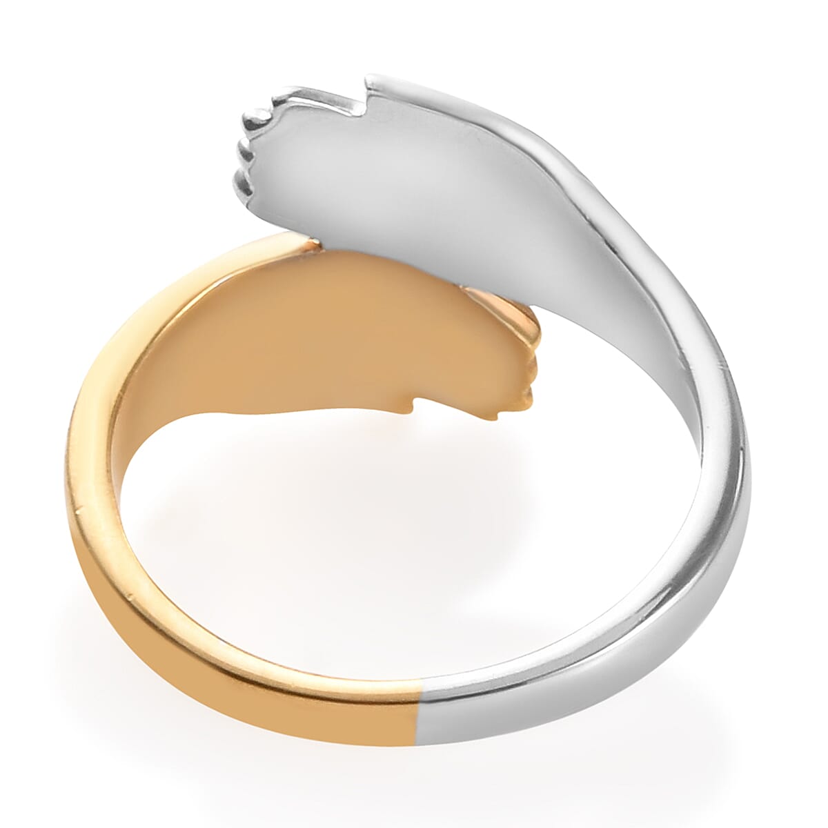 Hug Ring in Platinum and Yellow Gold Overlay Sterling Silver