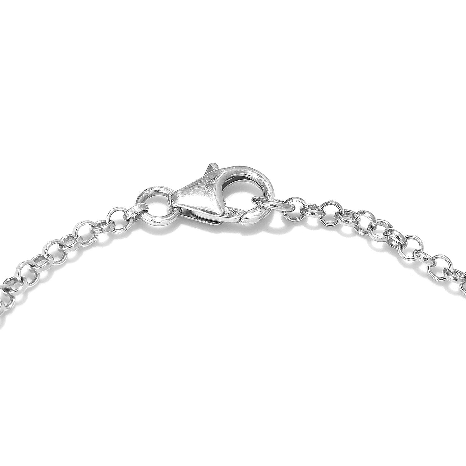 Platinum Overlay Sterling Silver Ladybird Bracelet (Size 7.5) with Lobster Clasp