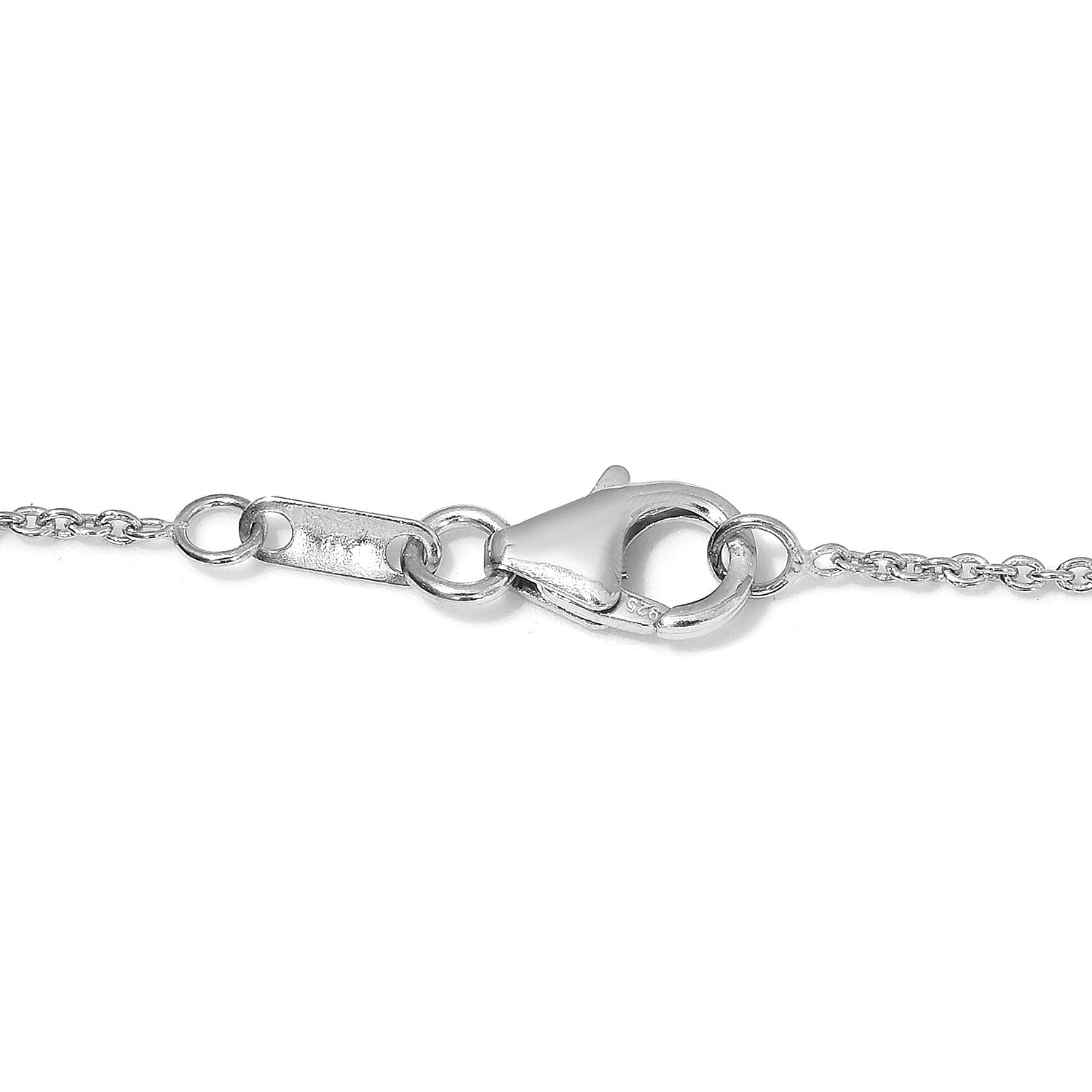 Diamond Necklace (Size 18) in Platinum Overlay Sterling Silver 0.23 Ct, Silver wt 6.14 Gms