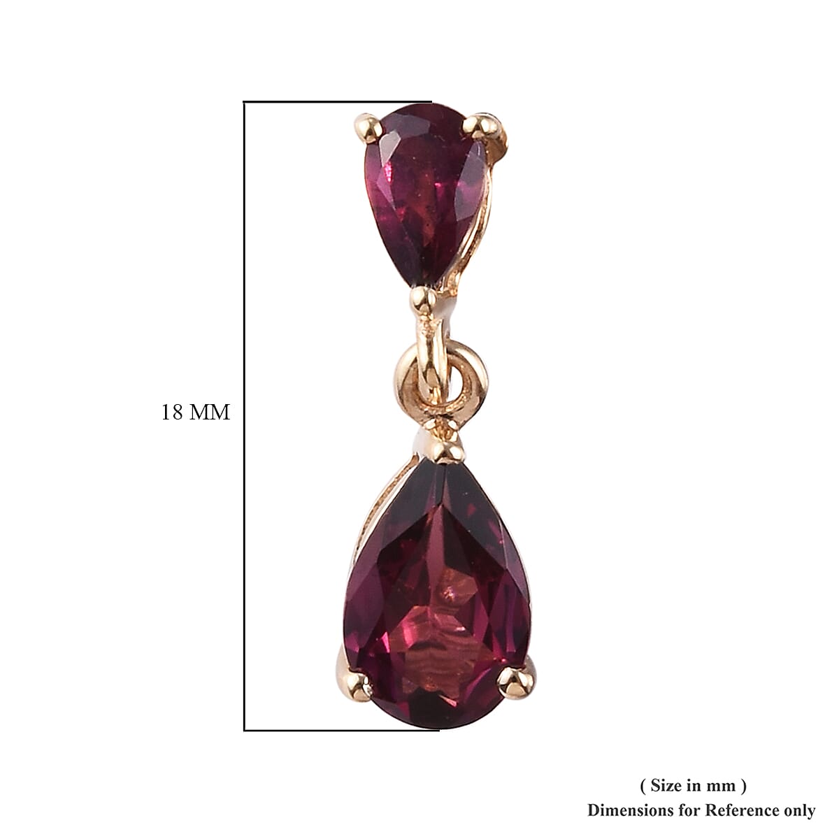 9K Yellow Gold Rhodolite Garnet (Pear) Drop Earrings 2.25 Ct.
