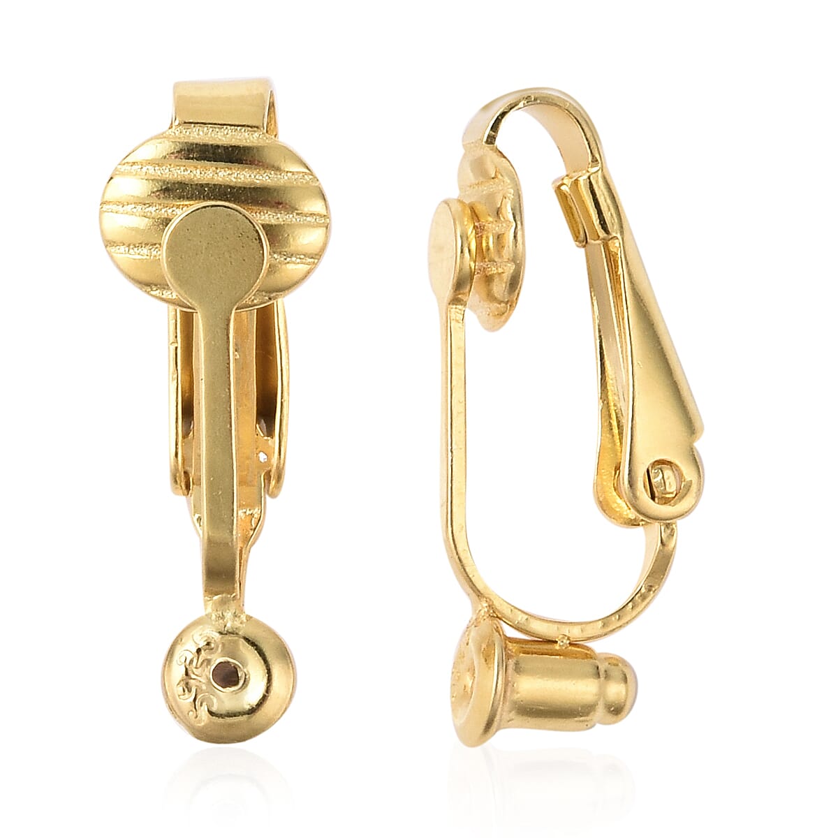 Yellow Gold Overlay Sterling Silver Clip On Earring Converter  - For Stud