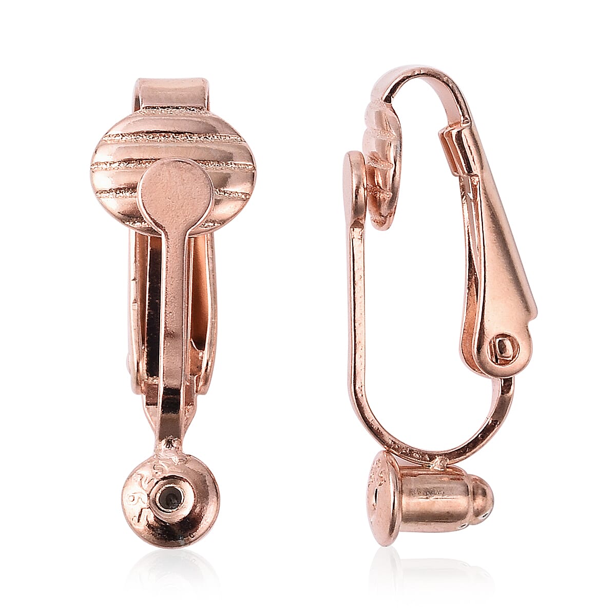 Rose Gold Overlay Sterling Silver Clip On Earring Converter -  For Stud