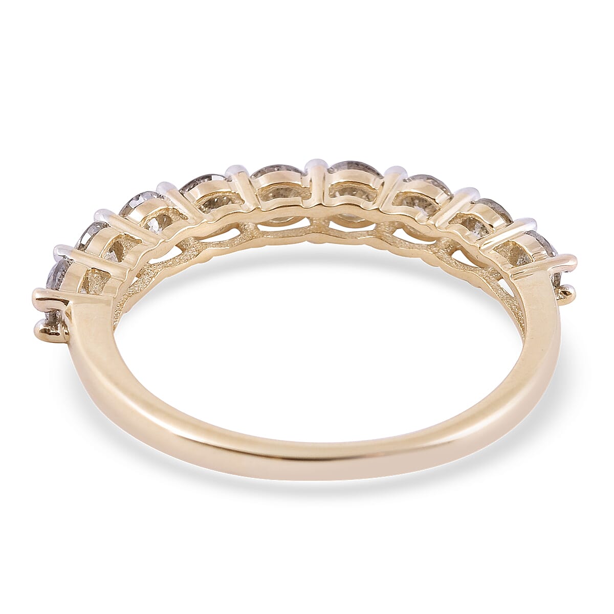 9K Yellow Gold SGL Certified Diamond (Rnd) (I3/G-H) Eternity Ring 1.00 Ct.