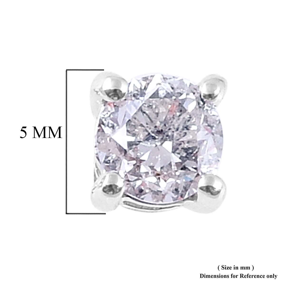 14K White Gold SGL Certified Diamond (Rnd) (I1-I2/G-H) Stud Earrings (with Screw Back) 1.00 Ct.