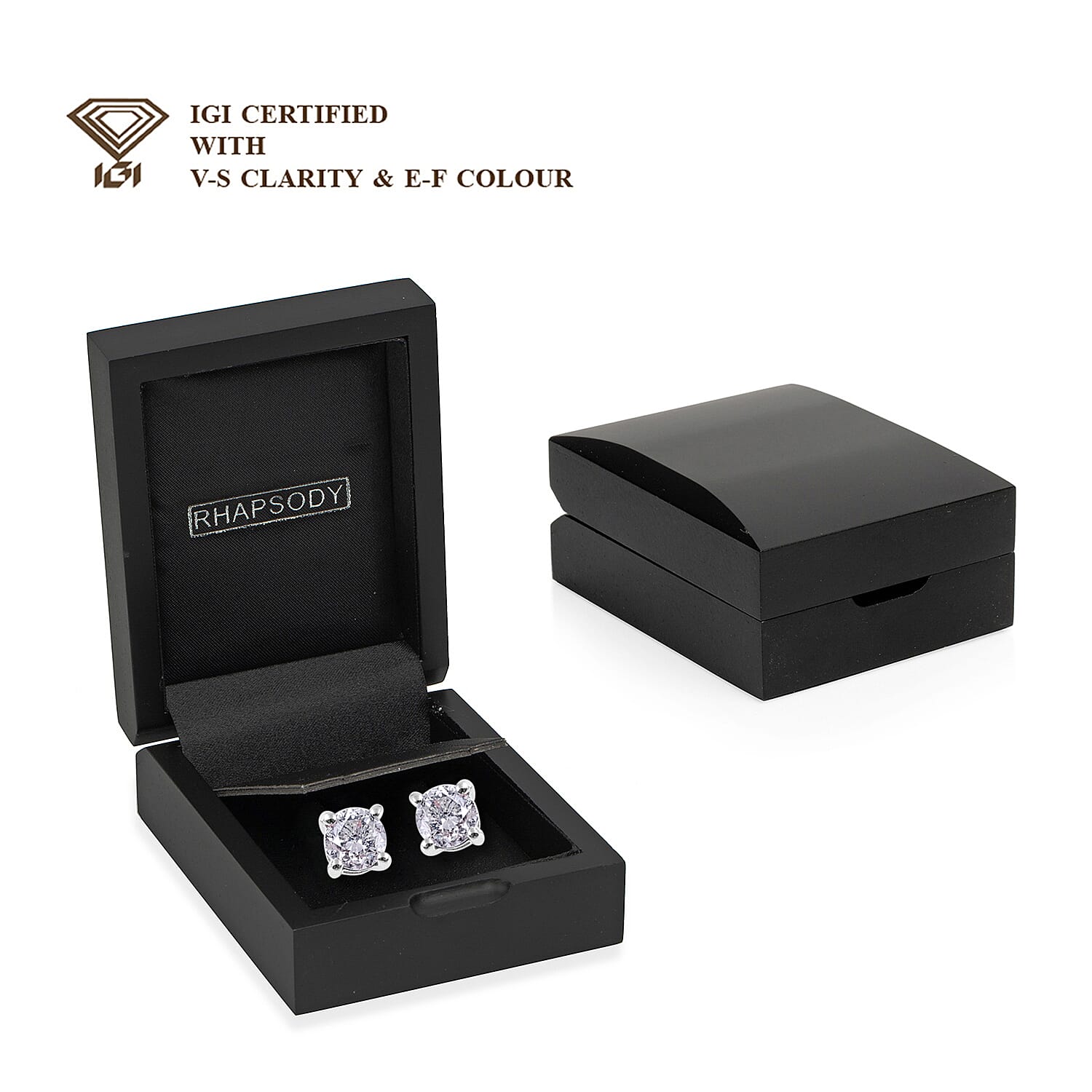 14K White Gold SGL Certified Diamond (Rnd) (I1-I2/G-H) Stud Earrings (with Screw Back) 1.00 Ct.