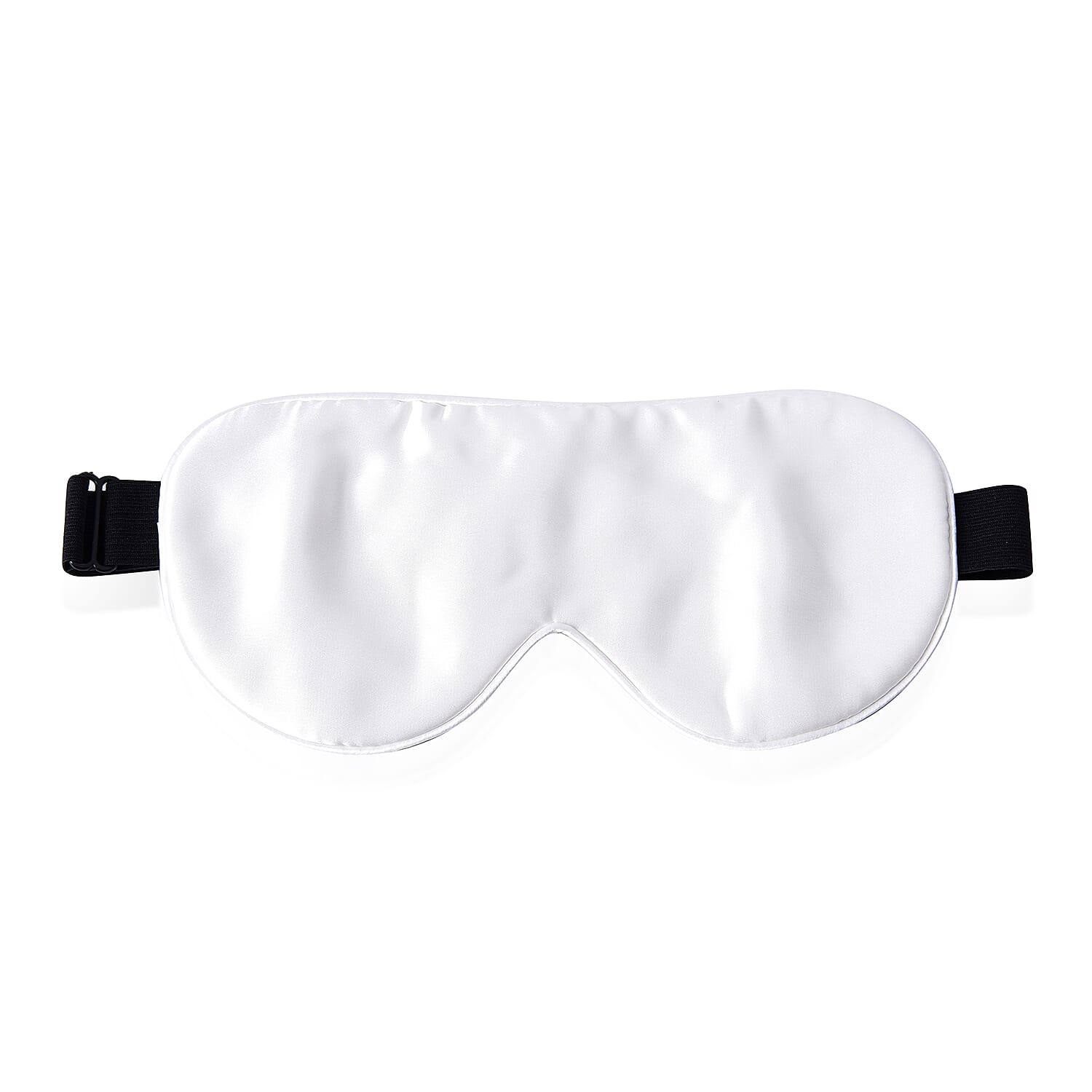 Hyalu & Argan Oil Infused Mulberry Silk Eye Mask with Adjustable Elastic Band (Size 23x10 Cm) - Ivory