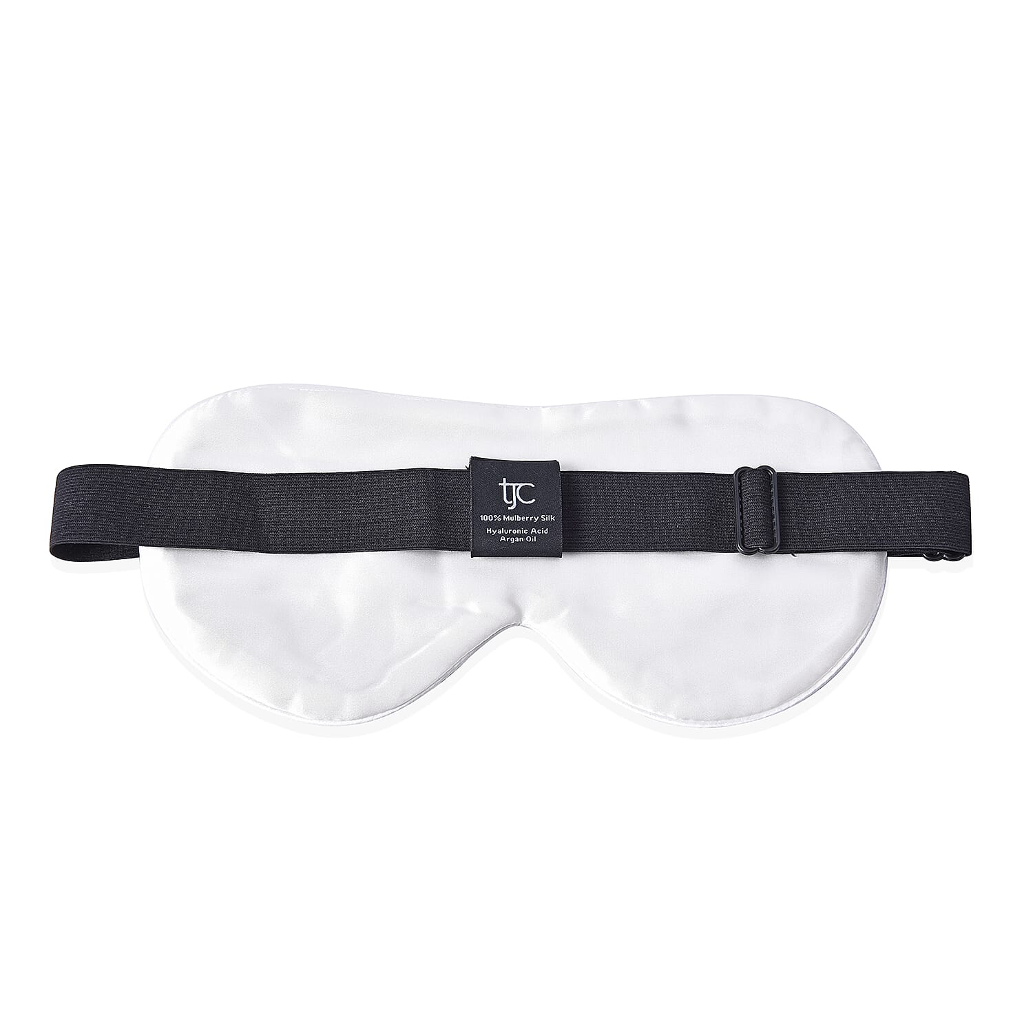 Hyalu & Argan Oil Infused Mulberry Silk Eye Mask with Adjustable Elastic Band (Size 23x10 Cm) - Ivory