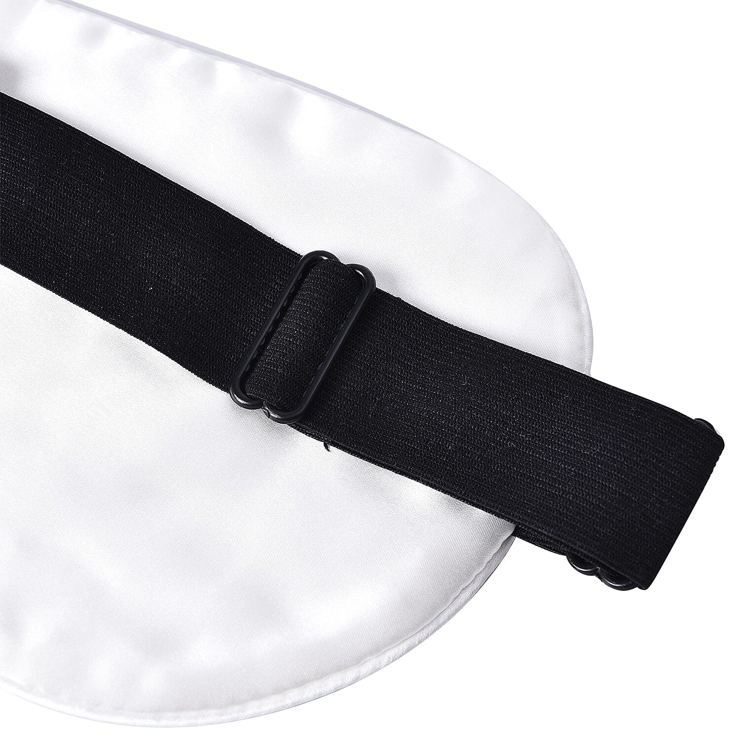 Hyalu & Argan Oil Infused Mulberry Silk Eye Mask with Adjustable Elastic Band (Size 23x10 Cm) - Ivory