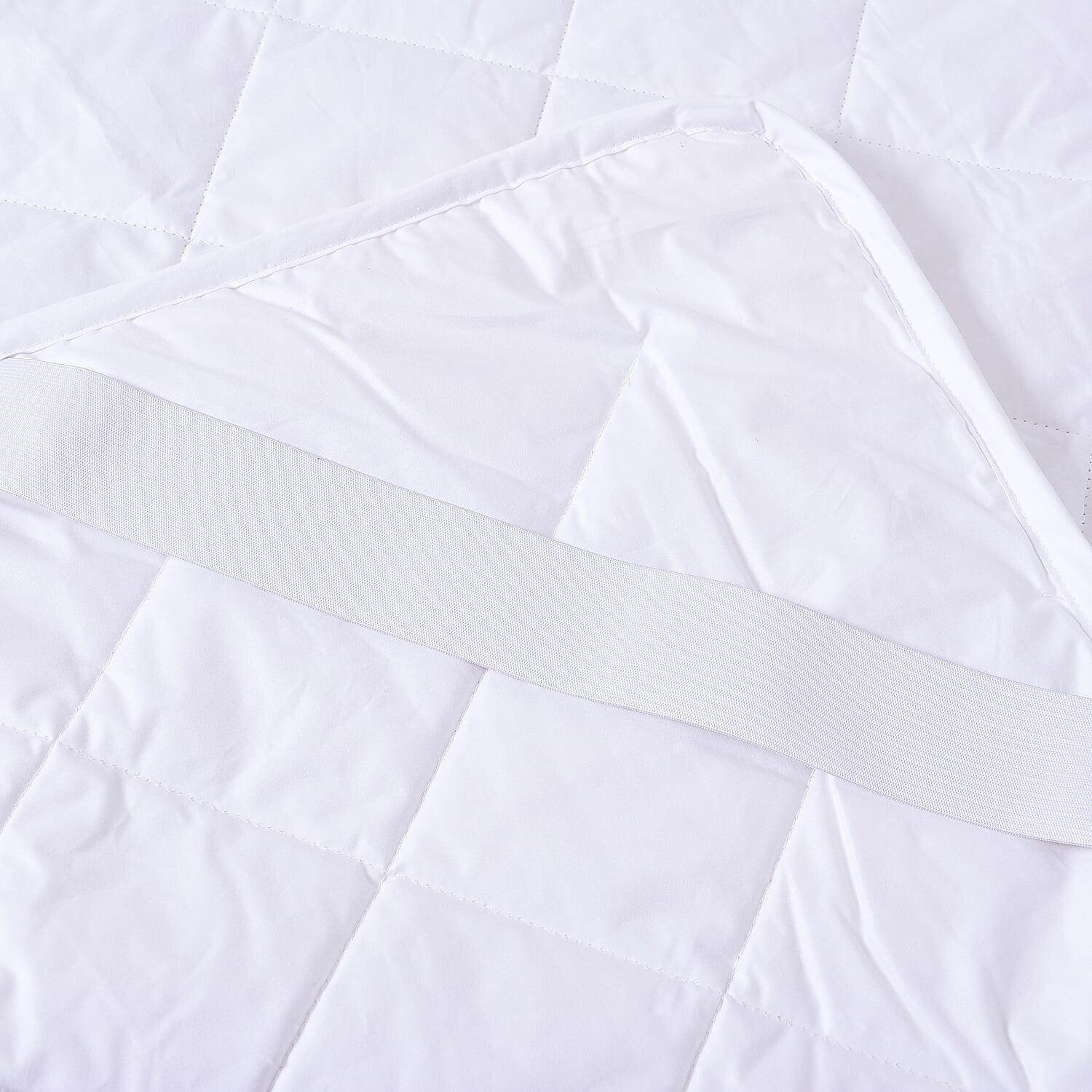 100% Mulberry Silk Quilted Mattress Protector with 100% Cotton Cover & Four Elastic Strap - Size: King