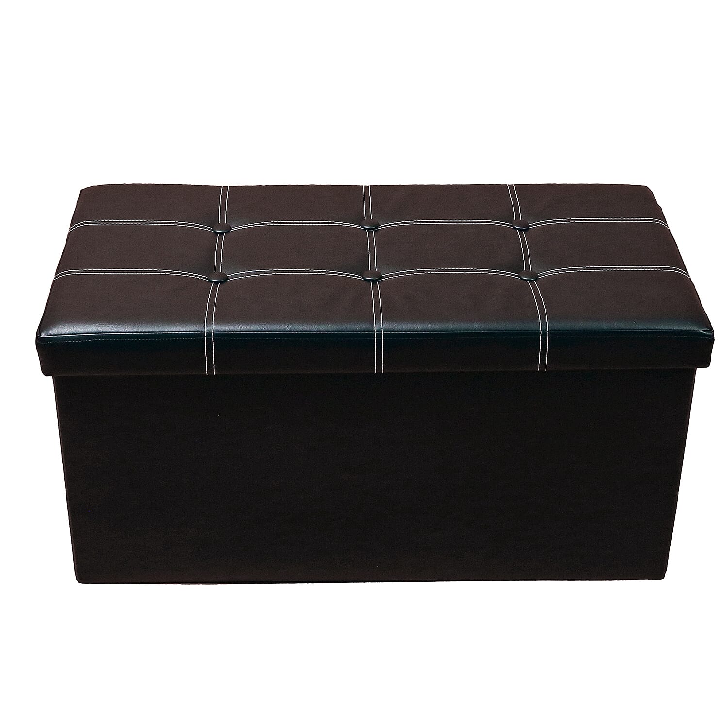 Multi Functional Foldable Storage Ottoman (Size 76x38x38 Cm) - Black