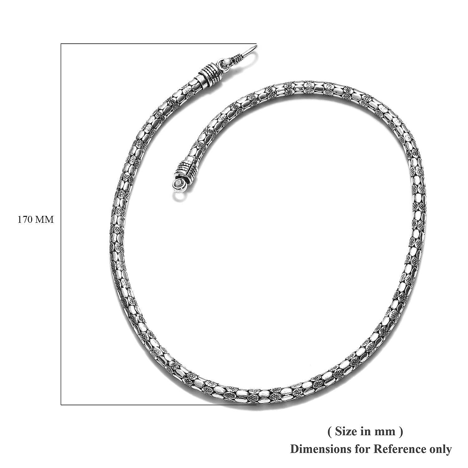 Royal Bali Sterling Silver Necklace (Size 20), Silver wt 54.15 Gms