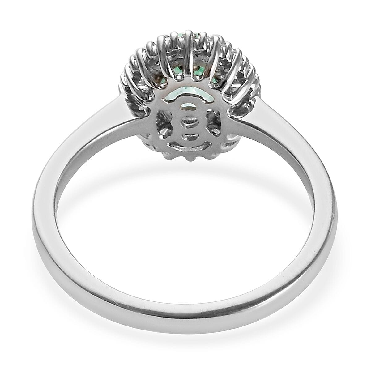 RHAPSODY 950 Platinum AAAA Mozambique Paraiba Tourmaline (Ovl 7x5mm), Diamond (VS-E-F) Ring 1.00 Ct.