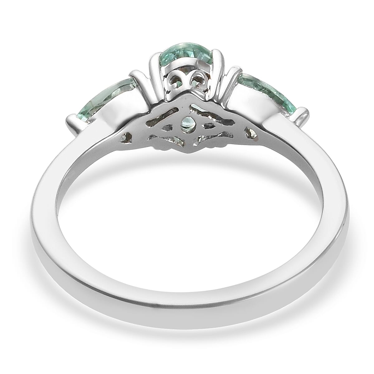 RHAPSODY 950 Platinum AAAA Mozambique Paraiba Tourmaline (Ovl, Pear) Ring 1.15 Ct.