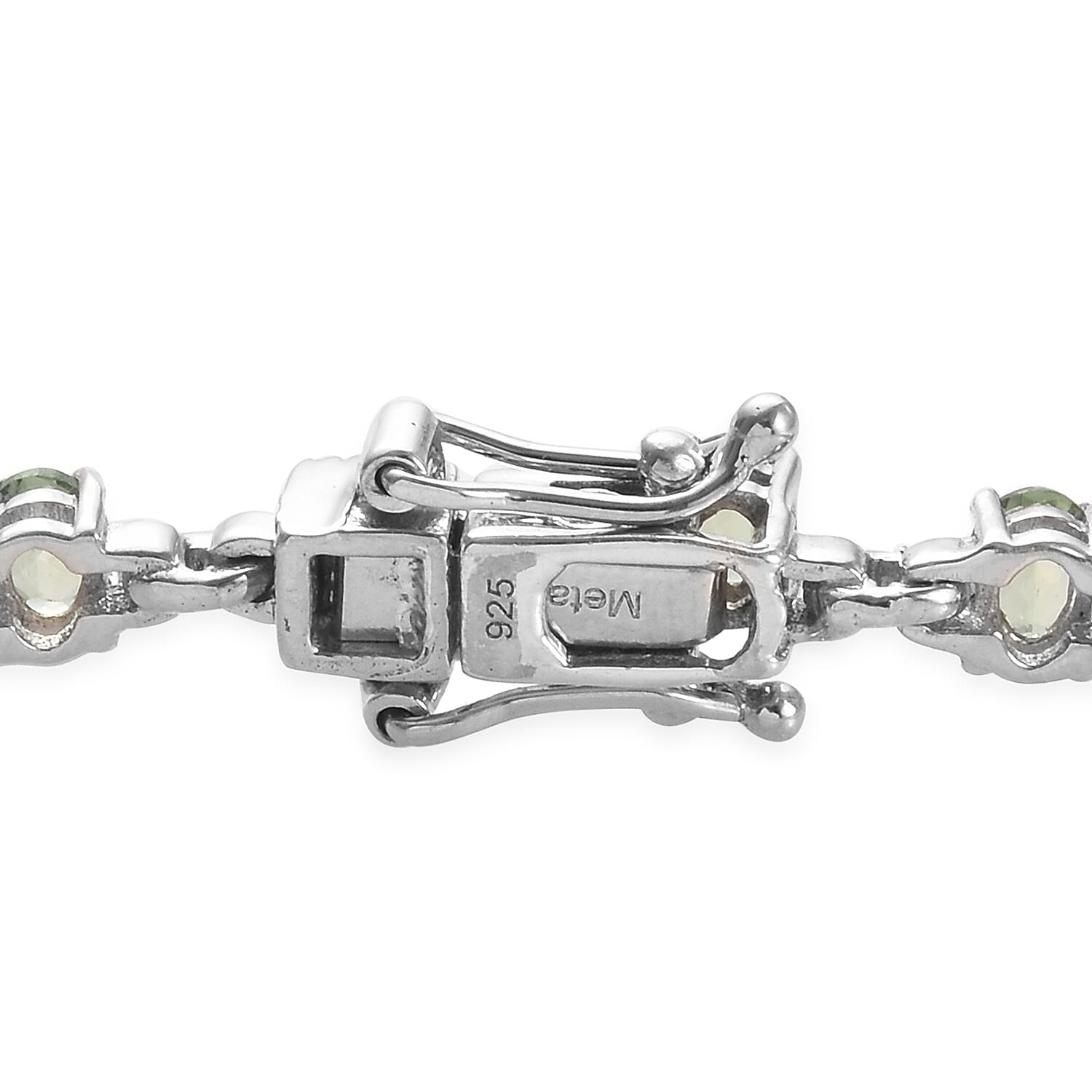 One Time Deal- Natural Green Apatite (Ovl) Bracelet (Size 7.5) in Platinum Overlay Sterling Silver 4.25 Ct., Silver wt 7.60 Gms