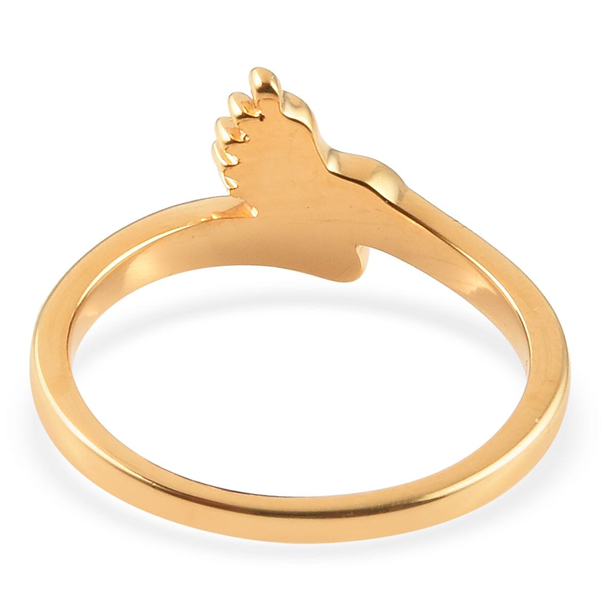 Diamond (Rnd) Baby Foot Bypass Ring in 14K Gold Overlay Sterling Silver