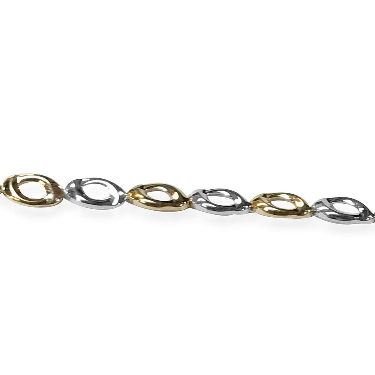 9K Yellow and White Gold Bracelet (Size 7 with 1 inch Extender), Gold wt 3.70 Gms