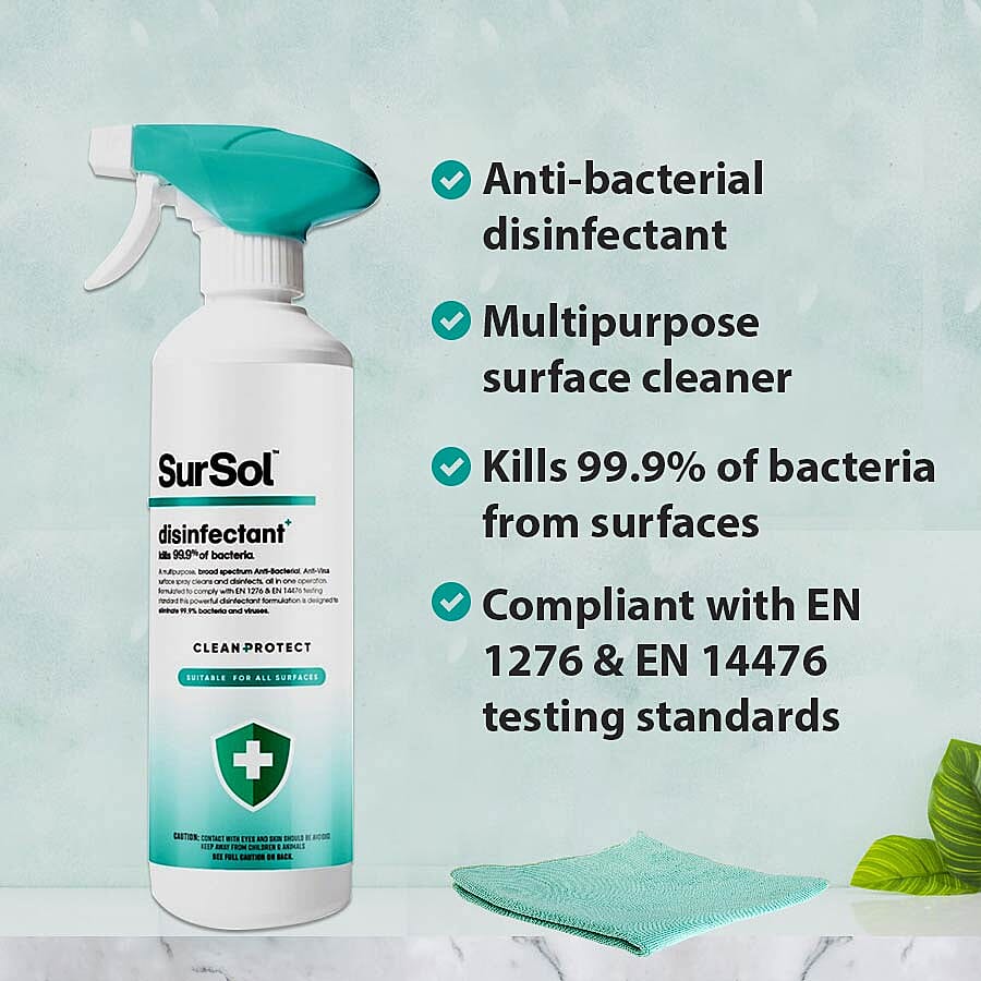 SurSol Clean+Protect Anti-Bacterial Anti-Virus Disinfectant All Surface Cleaner 500ml