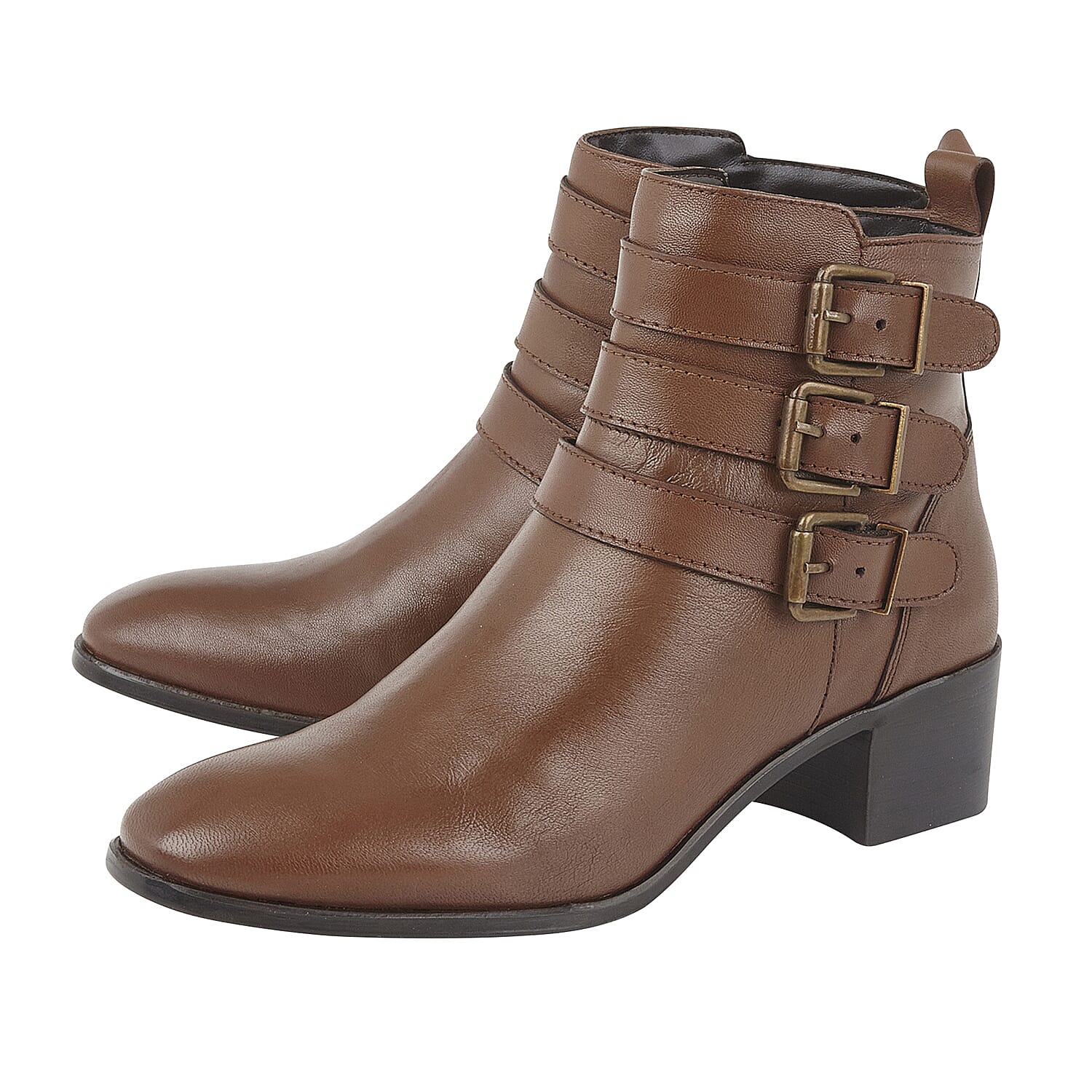 Lotus Leather Mathilda Heeled Ankle Boots (Size 3)