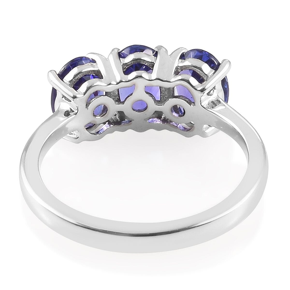 Collectors Edition- RHAPSODY 950 Platinum AAAA Tanzanite Trilogy Ring 2.50 Ct.