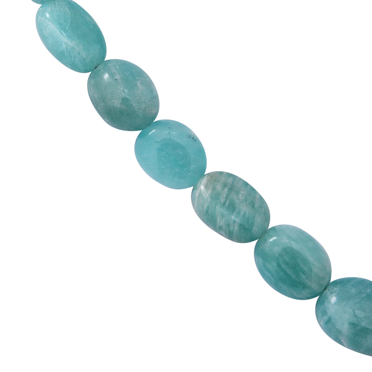 GP Italian Garden Collection - Amazonite Beads Necklace with Teardrop Pendant and Star Charm in Platinum Overlay Sterling Silver 150.03 Ct.