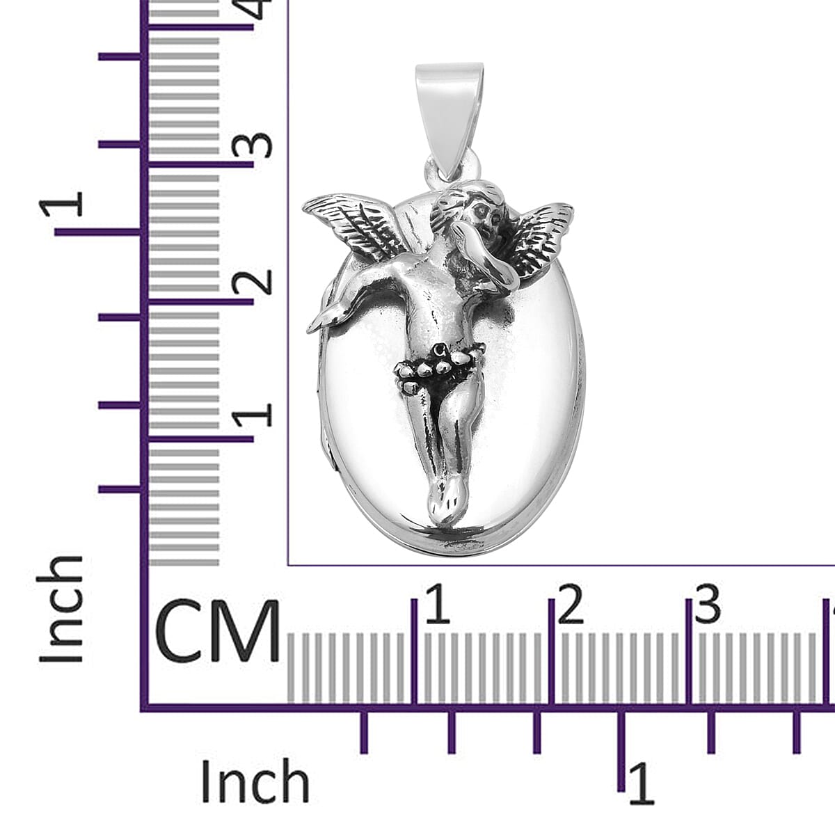 One Time Close Out Deal- Sterling Silver Guardian Angel Locket Silver wt 9.53 Gms