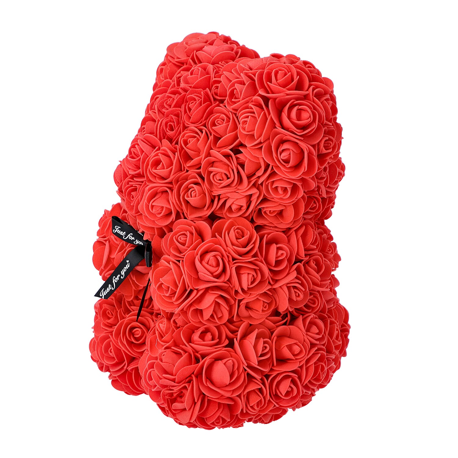 Lovely Rose Flower Bear with Bow Tie - Red