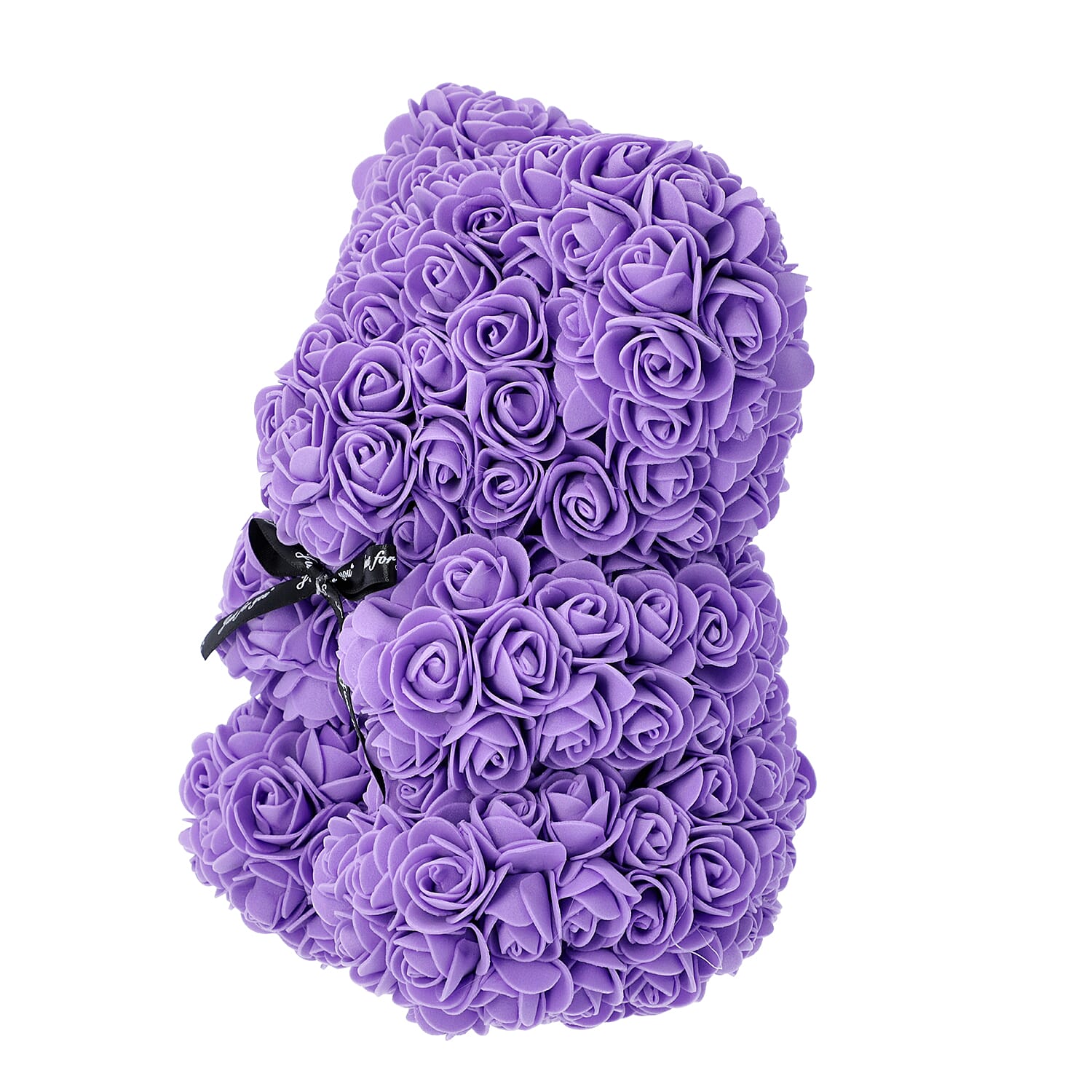 Lovely Rose Flower Bear with Bow Tie - Purple